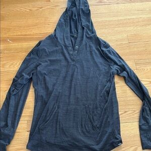 Prana grey stripe hooded top
